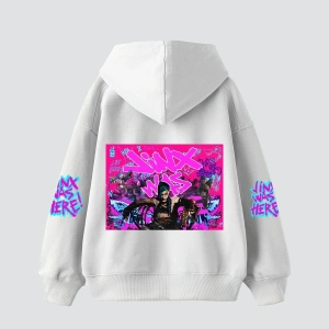 Jinx Arcane Baskılı Oversize Unisex Beyaz