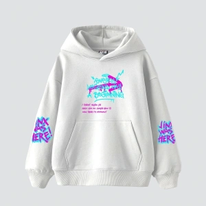 Jinx Arcane Baskılı Oversize Unisex Beyaz