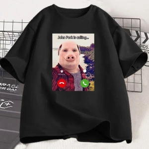 John Domuz Arıyor T Shirt Komik Grafik Tee Üst Büyük Boy Pamuk Mizah Domuz Meme Tasarım Erkek 2855