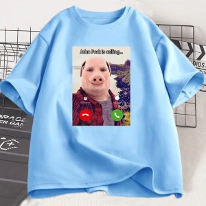 John Domuz Arıyor T Shirt Komik Grafik Tee Üst Büyük Boy Pamuk Mizah Domuz Meme Tasarım Erkek 2855