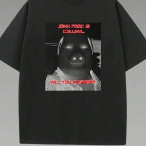 John Pork Is Calling Grafik Tişört, Mizah Domuz Sever Tasarımı, Sokak Modası