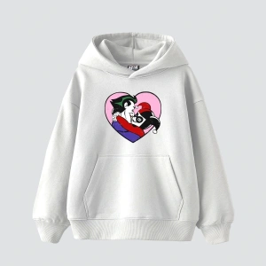 Joker&Harley Baskılı Oversize Unisex Premium Beyaz
