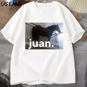 Juan Aptal At Balkon Dank Meme Grafik T Shirt Komik Adam O Boyun Rahat Kısa Kollu Tee 2797