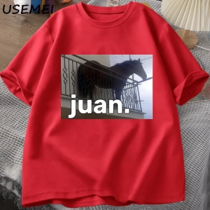 Juan Aptal At Balkon Dank Meme Grafik T Shirt Komik Adam O Boyun Rahat Kısa Kollu Tee 2797