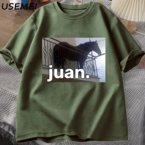 Juan Aptal At Balkon Dank Meme Grafik T Shirt Komik Adam O Boyun Rahat Kısa Kollu Tee 2797