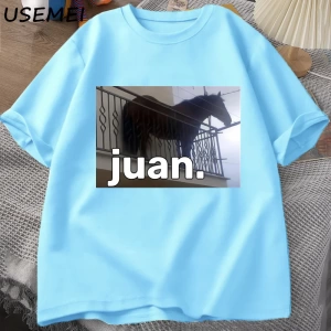 Juan Aptal At Balkon Dank Meme Grafik T Shirt Komik Adam O Boyun Rahat Kısa Kollu Tee 2797