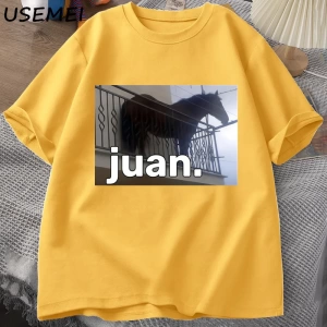Juan Aptal At Balkon Dank Meme Grafik T Shirt Komik Adam O Boyun Rahat Kısa Kollu Tee 2797