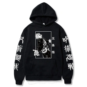 Jujutsu Kaisen Satoru Gojo Grafik Hoodie 14723 Siyah