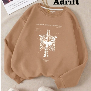 Kaburga Kalp Köstebek Sokak Trend Tasarım Harajuku/Gotik Bej