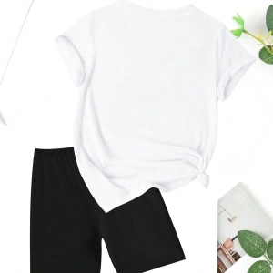 Kadın 2Lİ TAKIM OVERSİZE Trend T-shirt Şort Model 4919