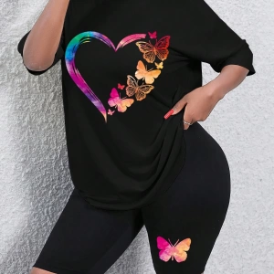 Kadın 2Lİ TAKIM OVERSİZE Trend T-shirt Şort Model 4921