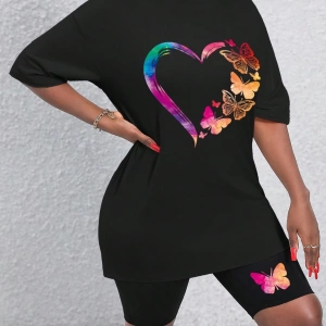 Kadın 2Lİ TAKIM OVERSİZE Trend T-shirt Şort Model 4921