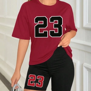 Kadın 2Lİ TAKIM OVERSİZE Trend T-shirt Şort Model 4922