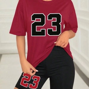 Kadın 2Lİ TAKIM OVERSİZE Trend T-shirt Şort Model 4922