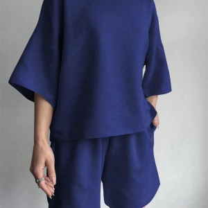 Kadın 2Lİ TAKIM OVERSİZE Trend T-shirt Şort Model 4923