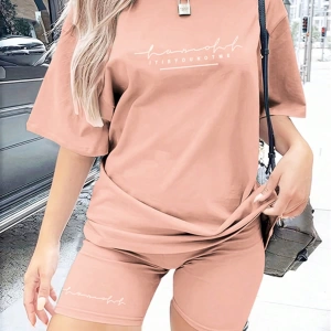 Kadın 2Lİ TAKIM OVERSİZE Trend T-shirt Şort Model 4926