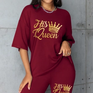 Kadın 2Lİ TAKIM OVERSİZE Trend T-shirt Şort Model 4937