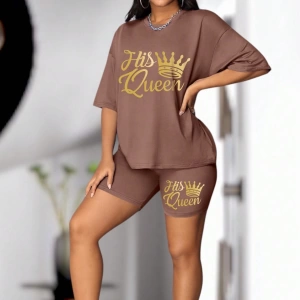 Kadın 2Lİ TAKIM OVERSİZE Trend T-shirt Şort Model 4937