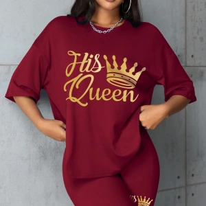 Kadın 2Lİ TAKIM OVERSİZE Trend T-shirt Şort Model 4937