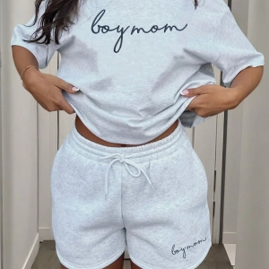 Kadın 2Lİ TAKIM OVERSİZE Trend T-shirt Şort Model 4941