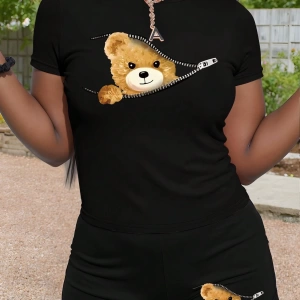 Kadın 2Lİ TAKIM OVERSİZE Trend T-shirt Şort Model 4952