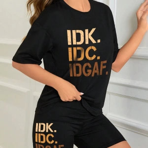 Kadın 2Lİ TAKIM OVERSİZE Trend T-shirt Şort Model 4953