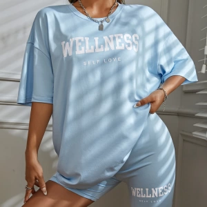 Kadın 2Lİ TAKIM OVERSİZE Trend T-shirt Şort Model 4957