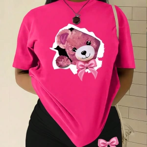 Kadın 2Lİ TAKIM OVERSİZE Trend T-shirt Şort Model 4969