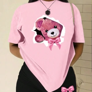 Kadın 2Lİ TAKIM OVERSİZE Trend T-shirt Şort Model 4969