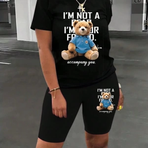 Kadın 2Lİ TAKIM OVERSİZE Trend T-shirt Şort Model 4973