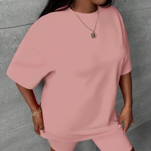 Kadın 2Lİ TAKIM OVERSİZE Trend T-shirt Şort Model 4976