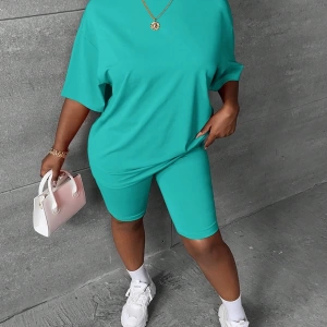 Kadın 2Lİ TAKIM OVERSİZE Trend T-shirt Şort Model 4976