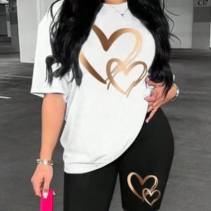 Kadın 2Lİ TAKIM OVERSİZE Trend T-shirt Şort Model 4977
