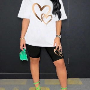 Kadın 2Lİ TAKIM OVERSİZE Trend T-shirt Şort Model 4977