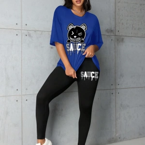 Kadın 2Lİ TAKIM OVERSİZE Trend T-shirt Şort Model 4982