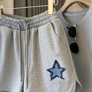Kadın 2Lİ TAKIM OVERSİZE Trend T-shirt Şort Model 4986