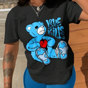 Kadın 2Lİ TAKIM OVERSİZE Trend T-shirt Şort Model 4987