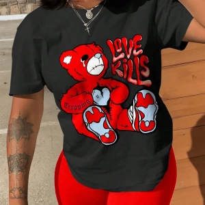 Kadın 2Lİ TAKIM OVERSİZE Trend T-shirt Şort Model 4987