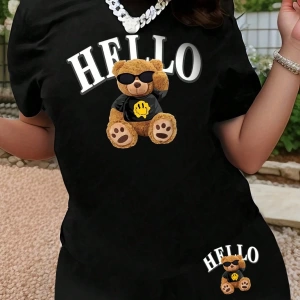 Kadın 2Lİ TAKIM OVERSİZE Trend T-shirt Şort Model 4994