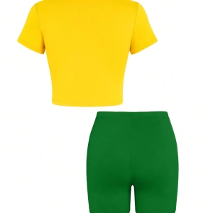 Kadın 2Lİ TAKIM OVERSİZE Trend T-shirt Şort Model 4995