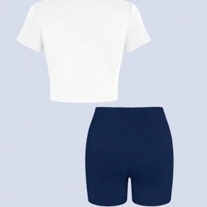 Kadın 2Lİ TAKIM OVERSİZE Trend T-shirt Şort Model 4995