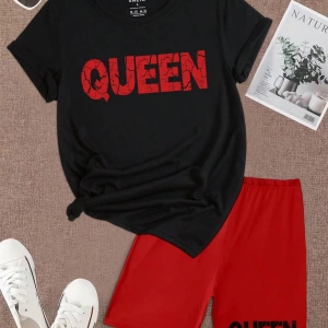 Kadın 2Lİ TAKIM OVERSİZE Trend T-shirt Şort Model 5005