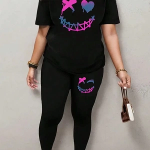 Kadın 2Lİ TAKIM OVERSİZE Trend T-shirt Şort Model 5008