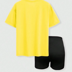 Kadın 2Lİ TAKIM OVERSİZE Trend T-shirt Şort Model 5012