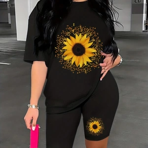 Kadın 2Lİ TAKIM OVERSİZE Trend T-shirt Şort Model 5015