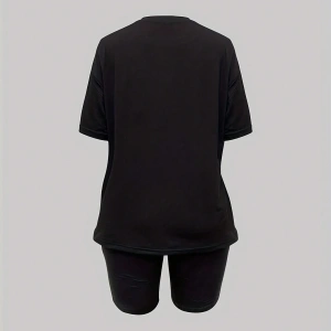 Kadın 2Lİ TAKIM OVERSİZE Trend T-shirt Şort Model 5015