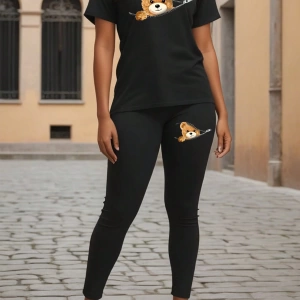 Kadın 2Lİ TAKIM OVERSİZE Trend T-shirt Şort Model 5020