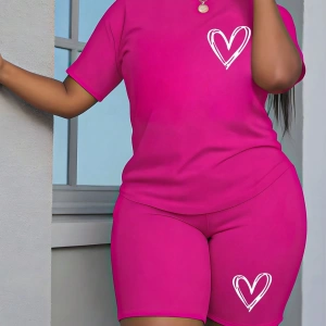 Kadın 2Lİ TAKIM OVERSİZE Trend T-shirt Şort Model 5022