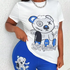 Kadın 2Lİ TAKIM OVERSİZE Trend T-shirt Şort Model 5025