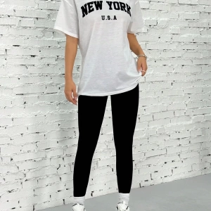 Kadın 2Lİ TAKIM OVERSİZE Trend T-shirt Şort Model 5034